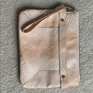 Limited gold/ nude snake skin clutch/ wristlet